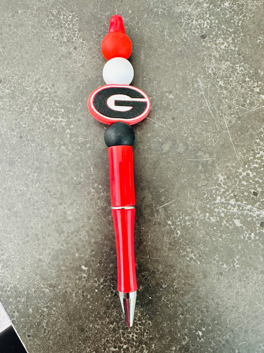 Georgia Bulldogs Silicone Bead Pen