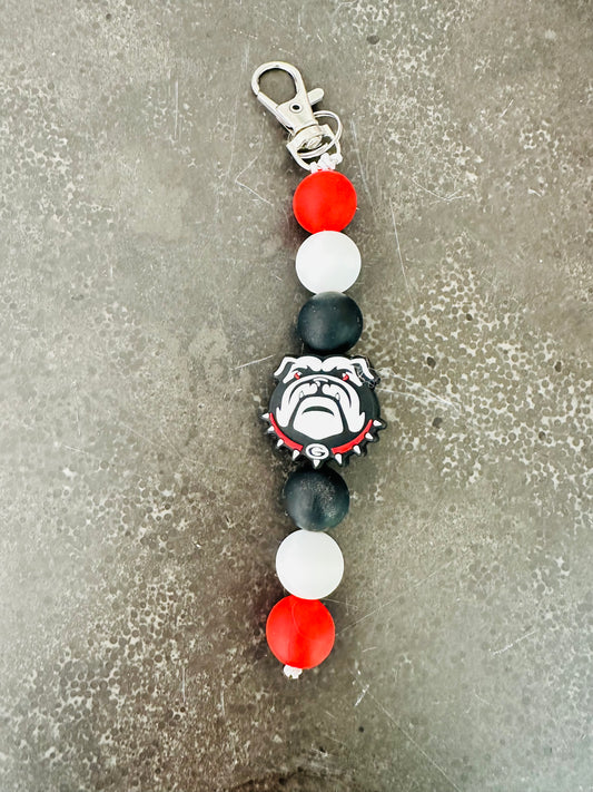 Georgia Bulldogs Dog Head Keychain