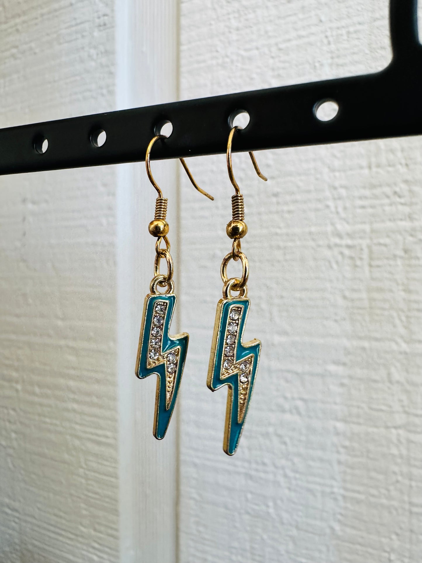 Lightning Earrings - Teal